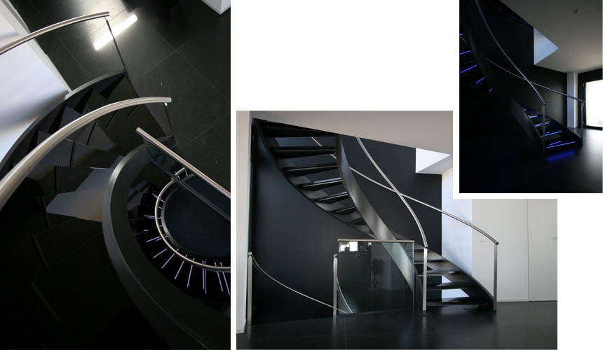 escalier en verre design