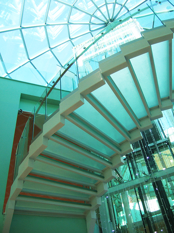 Escalier en verre feuilleté 