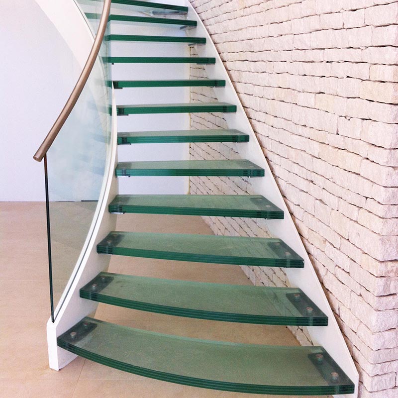 escalier en verre feuilleté de sécurité