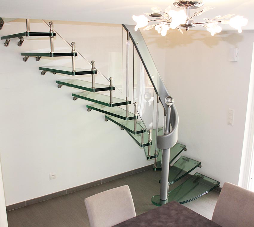 Escalier en verre sur mesure