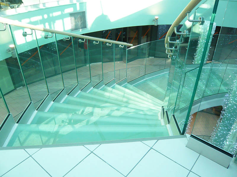 Escalier en verre, marche escalier en verre