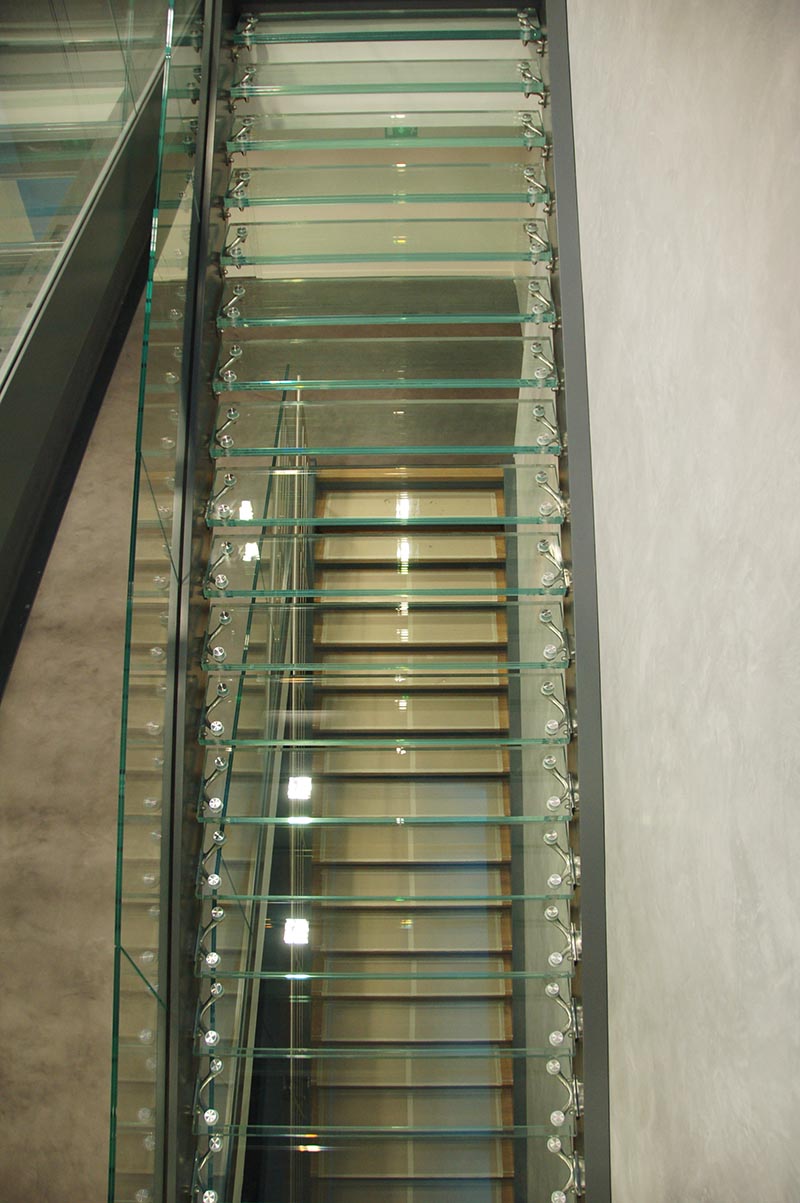 Marche escalier en verre, escalier en verre, escalier en verre feuilleté, marches d'escalier en verre feuilleté 