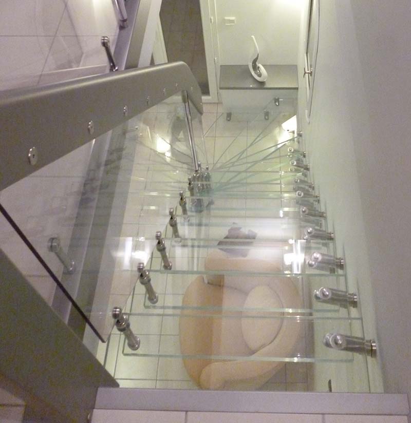 marche escalier en verre feuilleté sur mesure