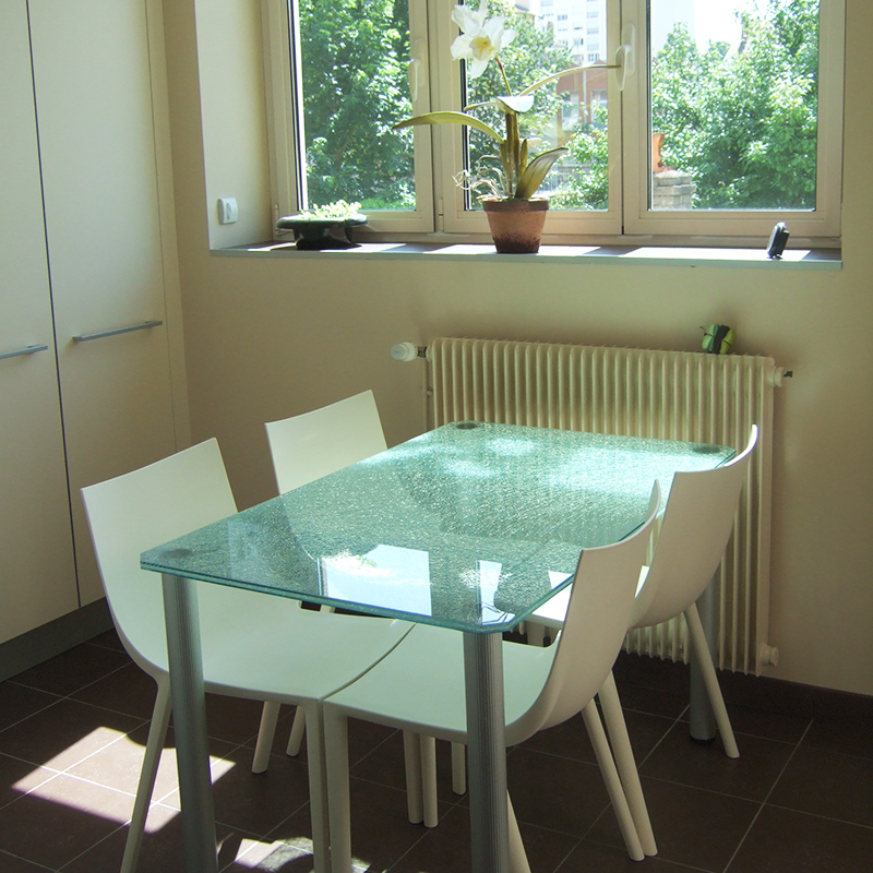 plateau de table en verre