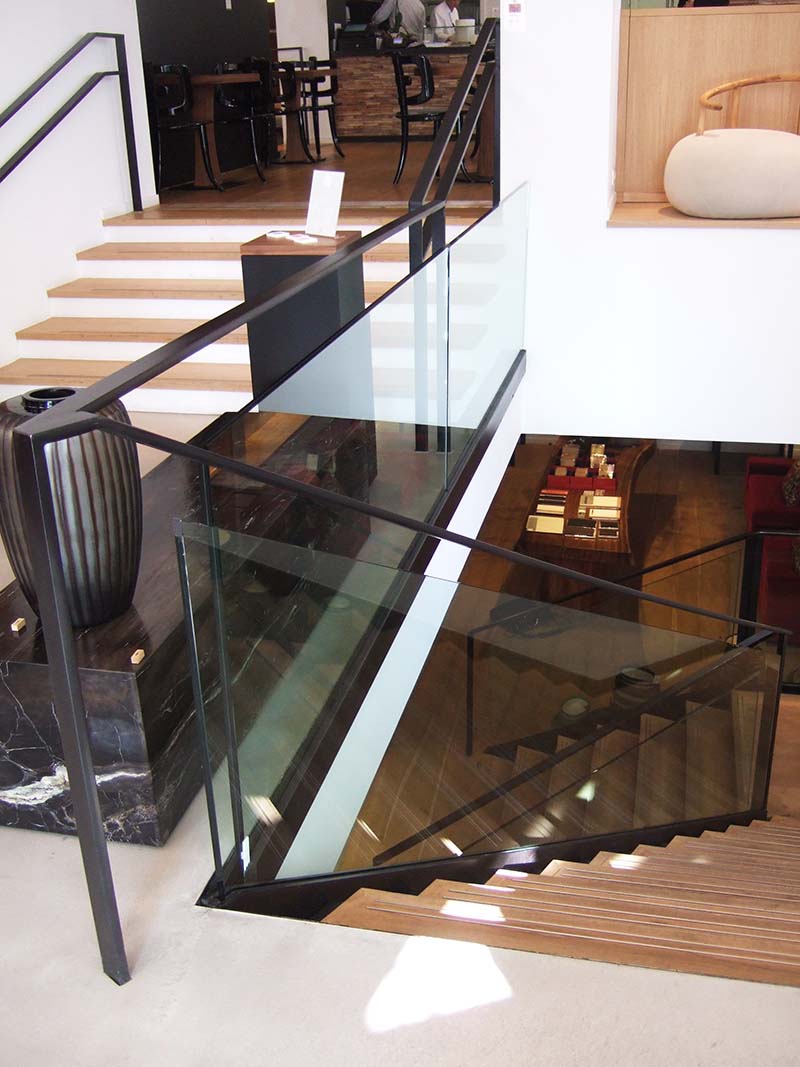 rampe escalier en verre trempé