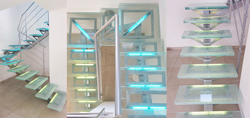 escalier en verre