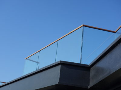 balustrade en verre, garde corps en verre extérieur, garde corps vitré