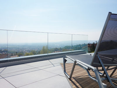 Garde corps tout verre pour terrasse