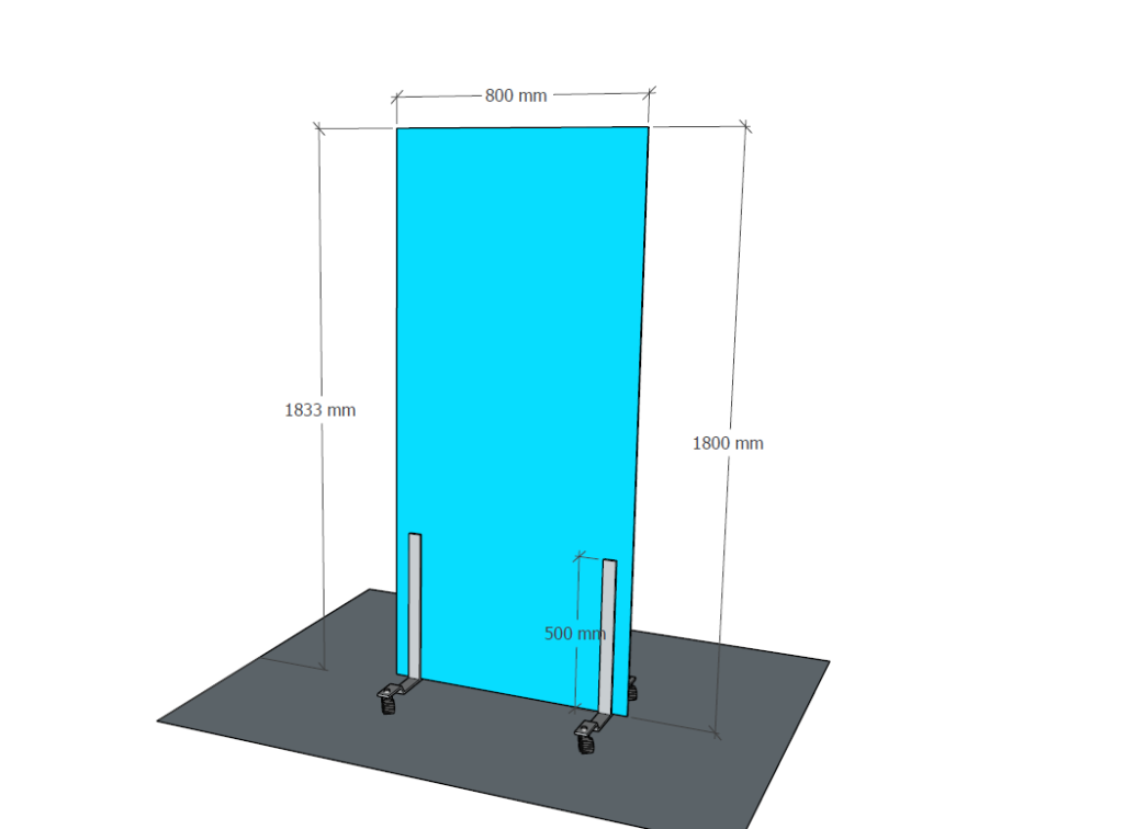 Paroi de protection en verre anti covid