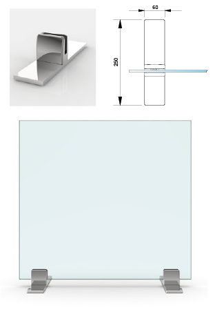 Protections en verre sur pinces avec support stabilisateur