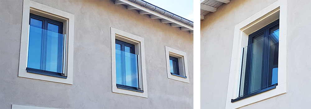 Garde-Corps en Verre pour sécuriser fenêtres et balcons à la française. 