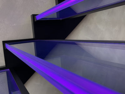 Escalier en verre design