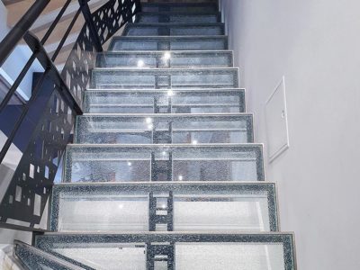 Escalier en verre crash